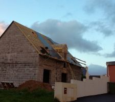 Façade sud en cours