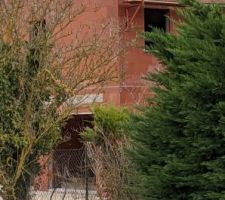 Début de pose des tuiles