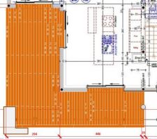 Terrasse - plan de pose des lames