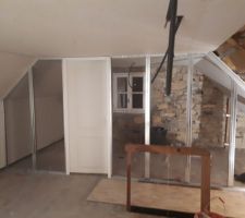 Mise en place de la séparation , pour creer un petit grenier