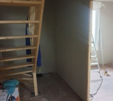 1 er etage, creation du couloir et de la chambre parental