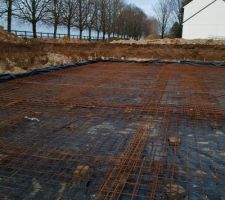 Ferraillage sur film polyane