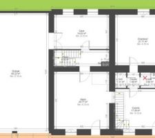 Plan de maison (d'origine ou future) pour présentation (avec croix)