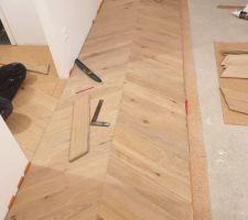 Parquet contrecollé en pointe de Hongrie