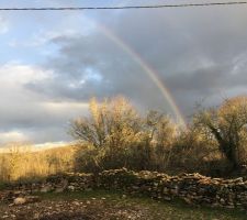 Vue de devant arc-en-ciel