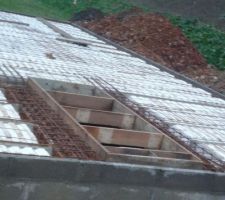 Coffrage de l'escalier terminé