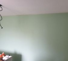 Peinture de la chambre de mon 2ème qui voulait un coin dinosaure ! On a donc peint en vert et bientot suivront les dinosaures :)