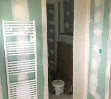 Pr&ecirc;t &agrave; peindre : salle de bains chambre d'amis