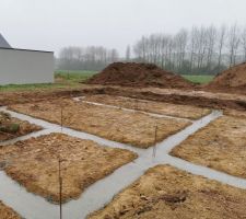 Fondations coulées le 31 janvier 2020