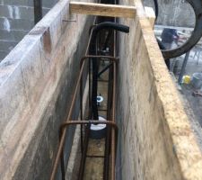 R&eacute;servation pour spots encastr&eacute;s dans le linteau de la terrasse couverte