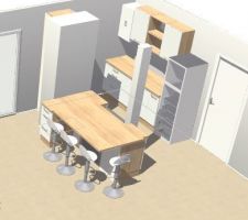 Plan V1 de la future cuisine r&eacute;nov&eacute;e