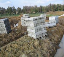 Arrivage parpaings pour le vide sanitaire