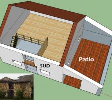 Étable à reconstruire. Plancher.