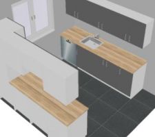 Plan cuisine croquis 3d