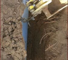 Mise en place tuyaux PVC pour la VMC et puit canadien