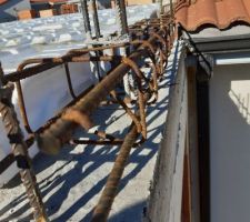 Enchevêtrement avec la gouttière de la maison.