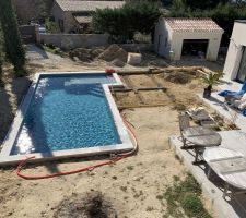 Terrasse piscine en cours