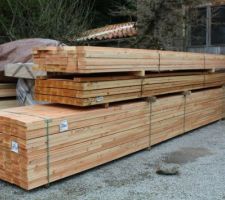 2ème livraison de bois : Bois d'ossature 45*145 en 6m et 5m, 45*120 en 5m pour le garage