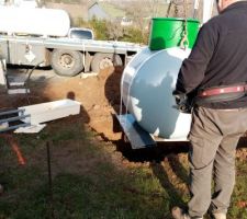 Livraison et installation de la cuve de gaz