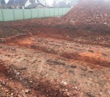 Terrassement pour les fondation
sol argileuse