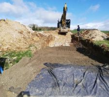 Début du térrassement.