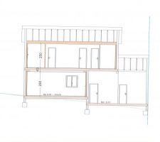 Plan de coupe - différence de niveau garage vs RDC