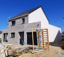 Enduit du pignon de la maison