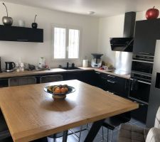 Notre cuisine prend forme nous sommes en attente de la livraison des nouvelles prises car les blanches seront pas en accord avec le reste et on ne veut pas poser la crédences tant que les prises sont pas installées