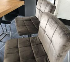 Achat coup de coeur tabouret de bar aspect velours gris