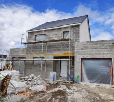 Préparation enduit façade avant