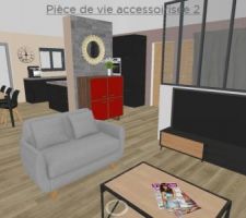 Pièce de vie accessoirisée