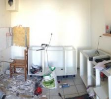 Demontage kitchenette et faience
