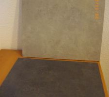 Carrelage int&eacute;rieur
40x40 gris clair salon, salle &agrave; manger, wc, d&eacute;gagements et chambres 1/2/3
40x40 gris anthracite pour la cuisine