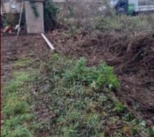Dalle de l'abri de jardin et agrandissement de la terrasse