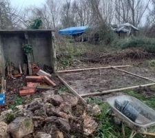 Dalle de l'abri de jardin et agrandissement de la terrasse
