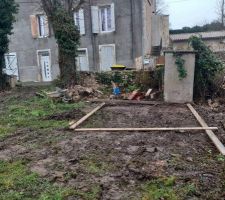 Dalle de l'abri de jardin et agrandissement de la terrasse