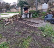 Dalle de l'abri de jardin et agrandissement de la terrasse