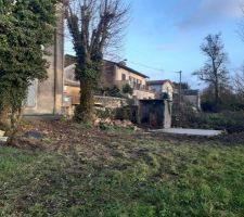 Dalle de l'abri de jardin et agrandissement de la terrasse