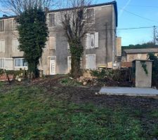 Dalle de l'abri de jardin et agrandissement de la terrasse