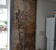 Démolissions du mur de l'entrée