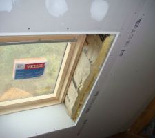 Isolation et placo autour du velux