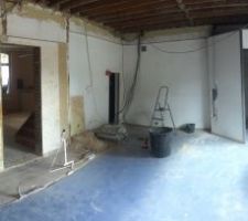 Débourrage des murs (marteau et burin ) ....