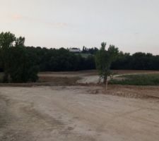 Travaux de terrassement du lotissement.