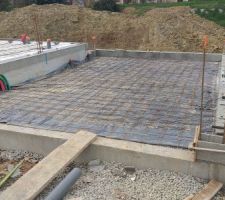 Ferraillage du dallage sur hérisson du garage - Oc Résidences