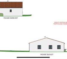 Plan 3D des façades de la villa.