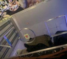 Miroir et formes géométriques prêts, en attente des leds