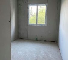 Pose des cloisons intérieures: Chambre 2 et 3 (ce sont les deux mêmes)
