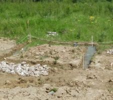 Fondation futur cabanon en cours.