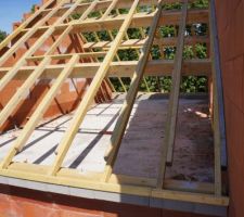 Charpente dessus garage, empreinte velux 114 x 118