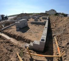 Montage vide sanitaire 3 rangs d'agglos